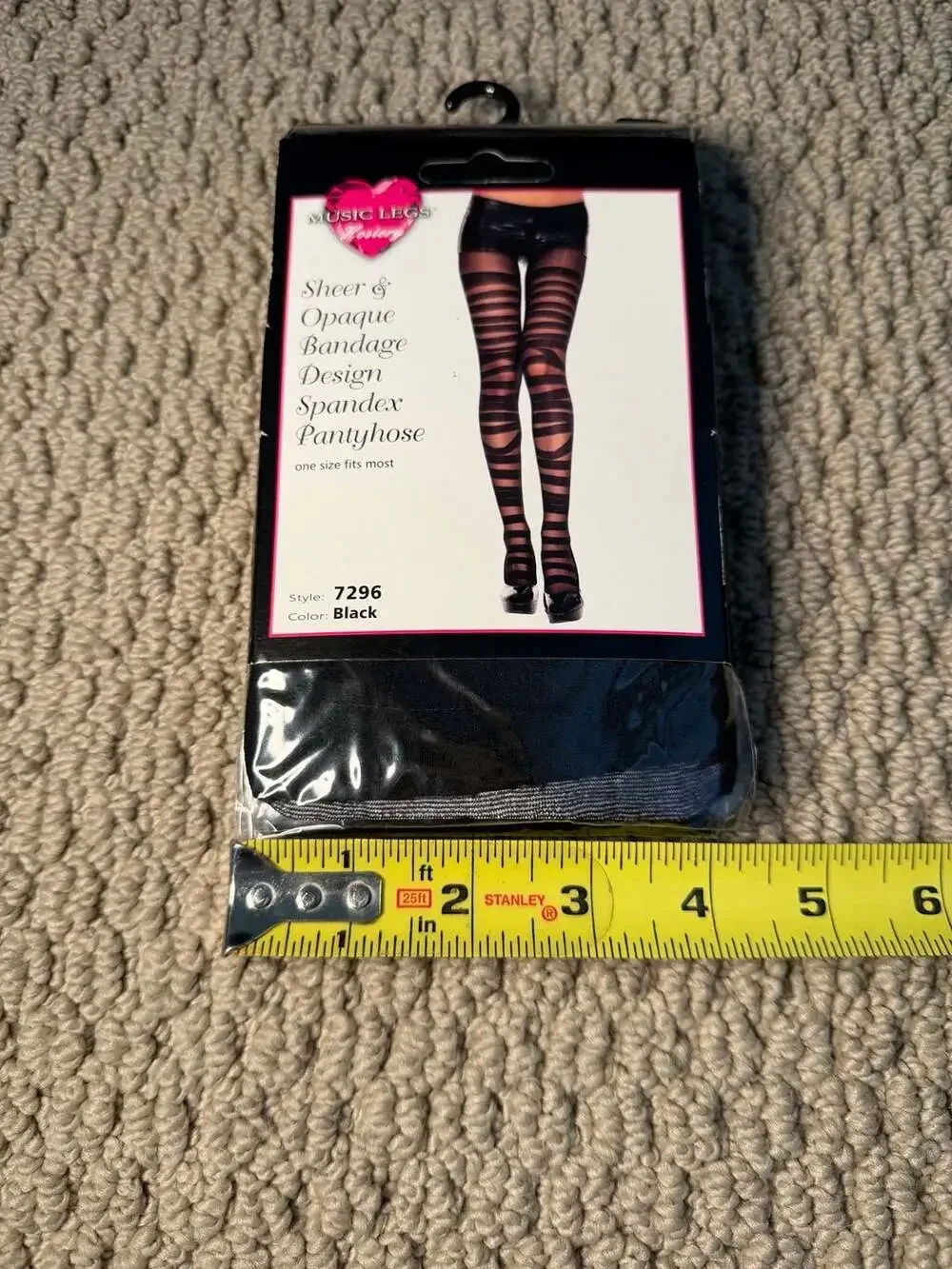 Music Legs Sheer and Opaque Bandage Design Spandex Pantyhose